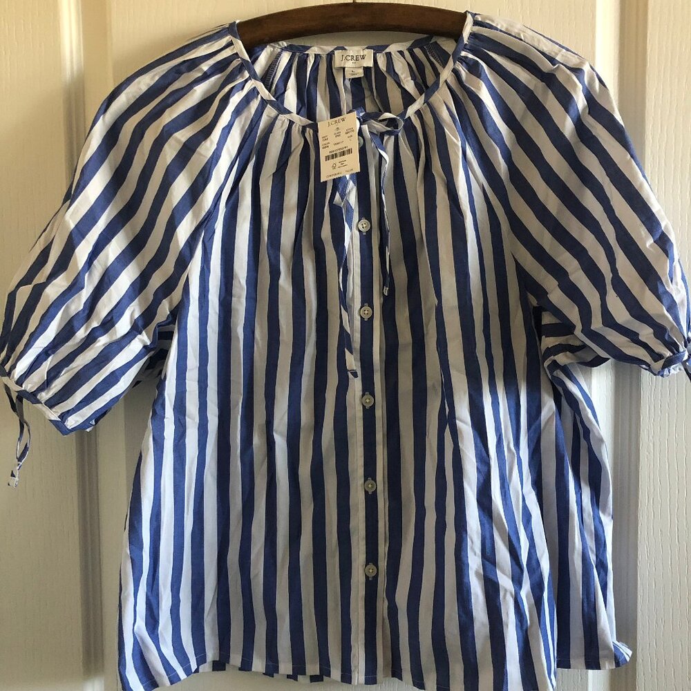 J. Crew Factory Button-front Top - Tie Sleeves